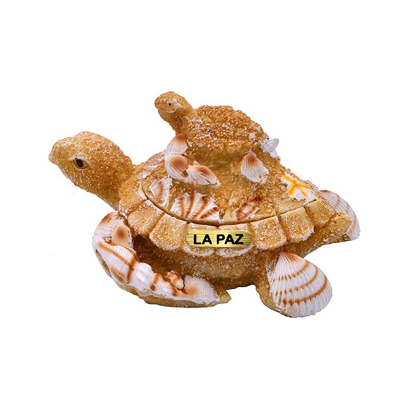 Alhajero de resina con tortuga en La Paz, México