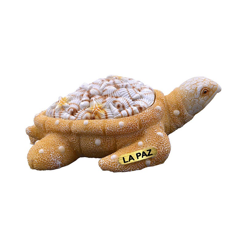Alhajero de resina con tortuga en La Paz, México