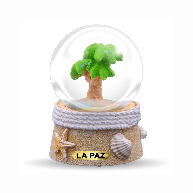 Souvenir México La Paz: Esfera de nieve con palmeras