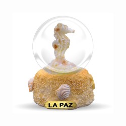 Souvenir México La Paz: Esfera de nieve con caballito de mar