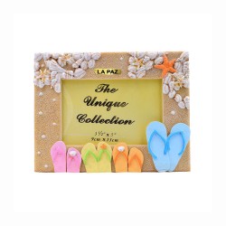 Portaretrato souvenir México La Paz con sandalias típicas