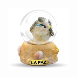 Souvenir México La Paz: Esfera de nieve con tortuga de resina