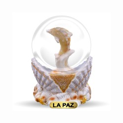 Souvenir de México en La Paz: Esfera de nieve con delfín
