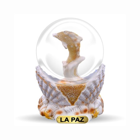 Souvenir de México en La Paz: Esfera de nieve con delfín