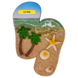 Souvenir México La Paz: Magnetos de Resina Chancla Playa
