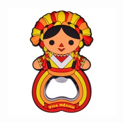 Magneto destapador muñeca folklo México CDMX, souvenir único