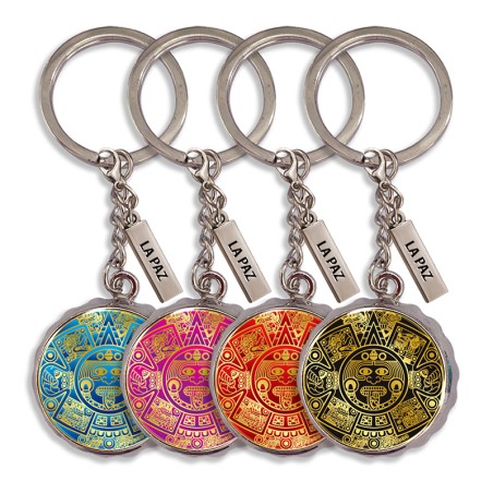Llavero corcholata metal Calendario Azteca México La Paz