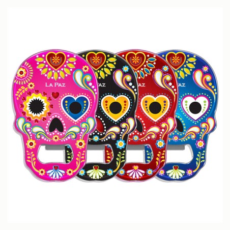 Magneto destapador calavera México La Paz colores brillantes