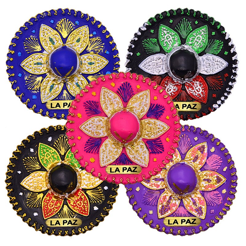 Magneto de resina México La Paz sombrero charro souvenir