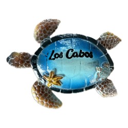 Magneto de resina tortuga azul. Souvenir de Los Cabos, México