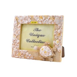 Portaretrato mediano  de resina con acabado Arena e ilustración de una tortuga