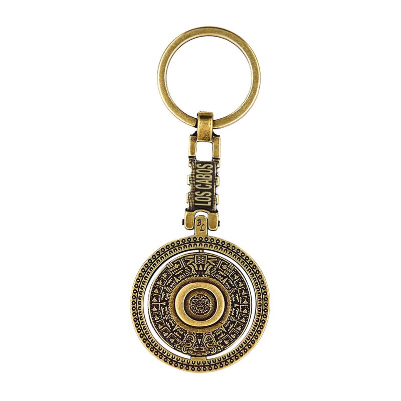 Llavero de latón letra O con Calendario Azteca, souvenir o regalo de Los Cabos México