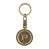 Llavero de latón letra P con Calendario Azteca, souvenir o regalo de Los Cabos México