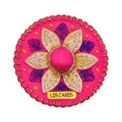 Magneto de resina en forma de un sombrero charro. Souvenir de Los Cabos, México