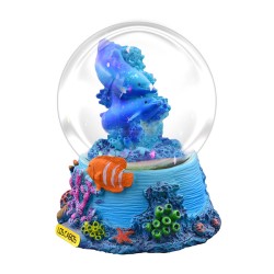 Esfera de nieve con unos delfines. Souvenir de Los Cabos, México