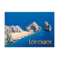 Tarjeta postal con vista aerea del Arco de Cabo San Lucas, souvenir y recuerdo de Los Cabos, México