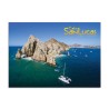 Tarjeta postal con vista aerea del Arco de Cabo San Lucas, souvenir y recuerdo de Los Cabos, México