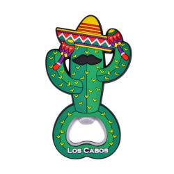 Souvenir, regalo magneto destapador pvc en forma de Cactus