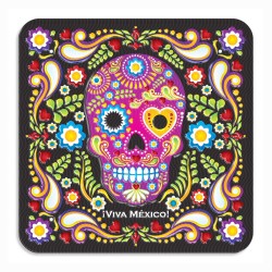 Set de 4 portavasos calavera, tipico del dia de muertos en México, souvenir y recuerdo de Mazatlan