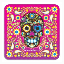 Set de 4 portavasos calavera, tipico del dia de muertos en México, souvenir y recuerdo de Mazatlan