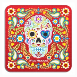 Set de 4 portavasos calavera, tipico del dia de muertos en México, souvenir y recuerdo de Mazatlan