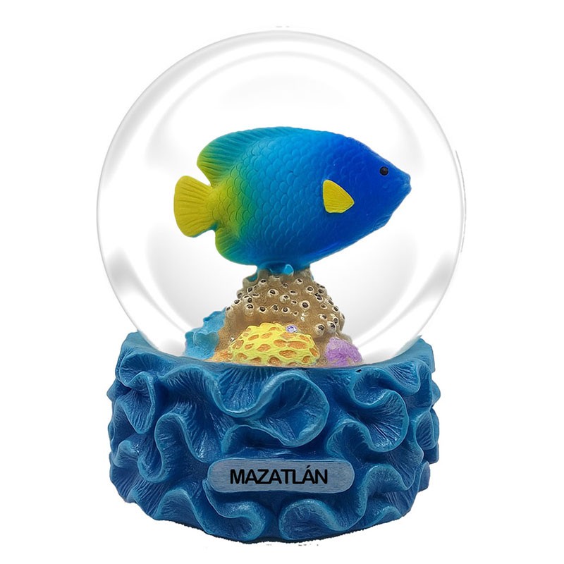 Esfera de nieve Resina Pez Azul