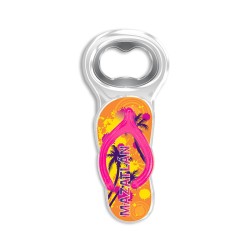 Destapador de acrílico en forma de chancla. Souvenir y recuerdo de Mazatlan, Mexico