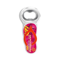 Destapador de acrílico en forma de chancla. Souvenir y recuerdo de Mazatlan, Mexico