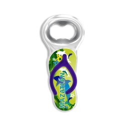 Destapador de acrílico en forma de chancla. Souvenir y recuerdo de Mazatlan, Mexico