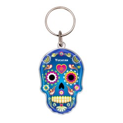 Llavero acrílico calavera, día de muertos en México. Souvenir de Merida.