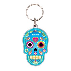 Llavero acrílico calavera, día de muertos en México. Souvenir de Merida.