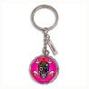Llavero corcholata de metal calavera, Souvenir de la península de Yucatán, México.
