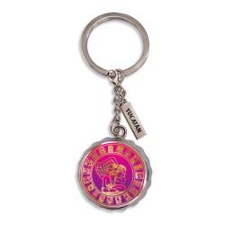 Llavero corcholata de metal calendario Maya, Souvenir de la península de Yucatán, México.v