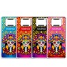 Destapador de metal con una catrina. Souvenir de la península de Yucatán, México.