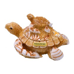 Caja de resina con  figura de una tortuga. Yucatan, Mexico.