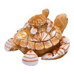 Caja de resina con  figura de una tortuga. Yucatan, Mexico.