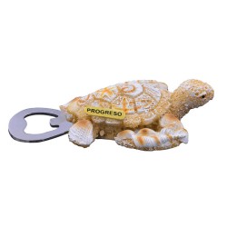 Magneto destapador de resina con una tortuga. Yucatan, Mexico.
