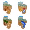Magnetos de resina chancla con ilustraciones de playa. Yucatan, Mexico
