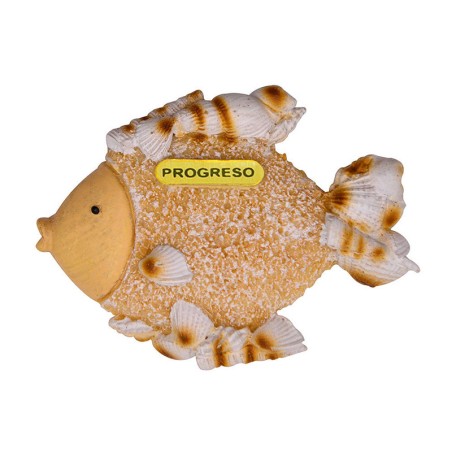 Magneto de resina en forma de pez con acabado arena. Yucatan, Mexico.