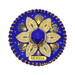Magneto de resina en forma de un sombrero charro. Souvenir, recuerdo de Merida, Mexico