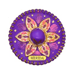 Magneto de resina en forma de un sombrero charro. Souvenir, recuerdo de Merida, Mexico