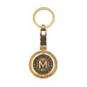 Llavero de latón letra M con el Calendario Maya, Souvenir, recuerdo de Merida, Mexico