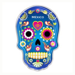 Magneto de acrílico en forma de calavera, 6 colores. Souvenir de la Ciudad de México, CDMX.