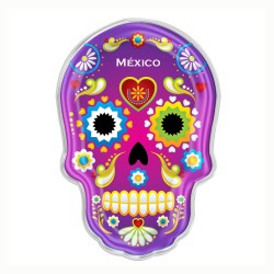 Magneto de acrílico en forma de calavera, 6 colores. Souvenir de la Ciudad de México, CDMX.