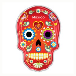 Magneto de acrílico en forma de calavera, 6 colores. Souvenir de la Ciudad de México, CDMX.