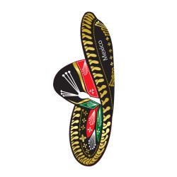 Magneto de acrílico en forma de sombrero, 6 colores. Souvenir de la Ciudad de México, CDMX.