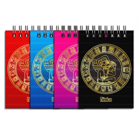Libreta de apunte con la ilustracion del Calendario Maya, emblemático de la cultura Maya en México. Souvenir y recuerdo de Méxic