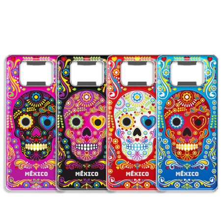 Magneto destapador de metal con calavera