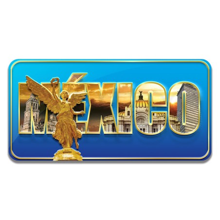 Iman en relieve "México" y el Angel souvenir y recuerdo de CDMX.