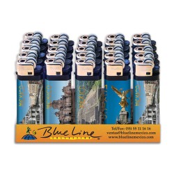 Encendedores con vistas de la Ciudad de México. souvenir y recuerdo de México, CDMX.